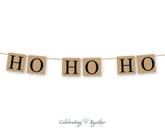 Ho Ho Ho Banner - Rustic