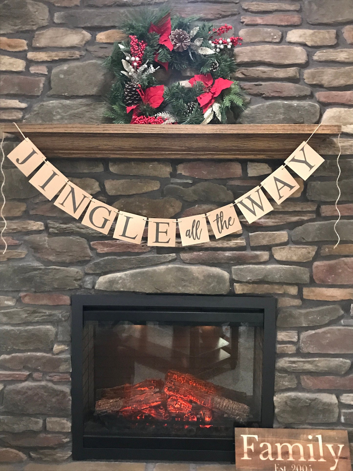 Jingle All The Way Banner - Rustic