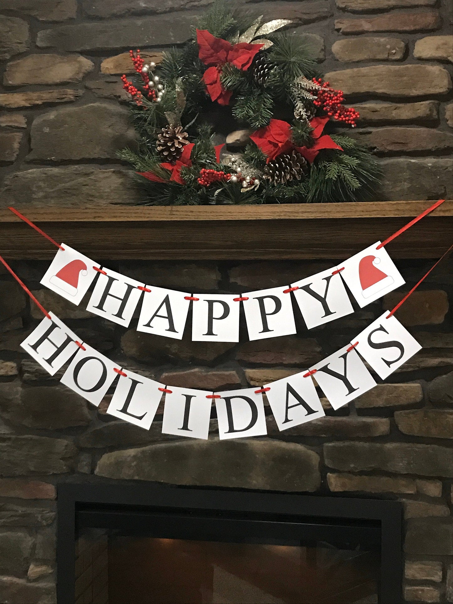 Happy Holidays Banner - Santa Hat