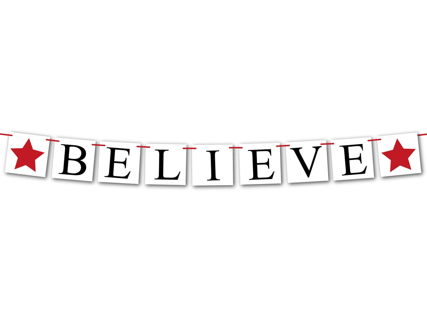 Believe Banner - Red Stars