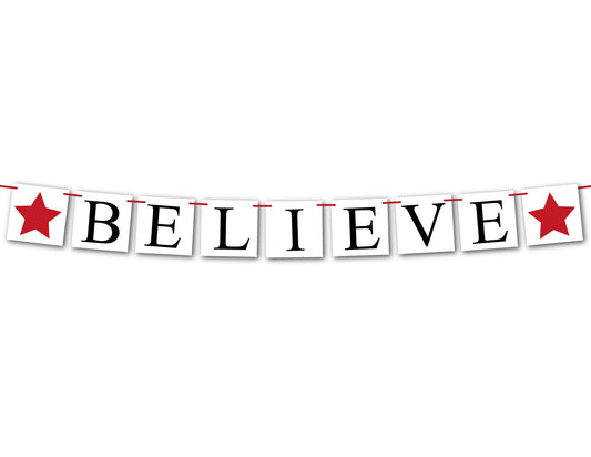 Believe Banner - Red Stars