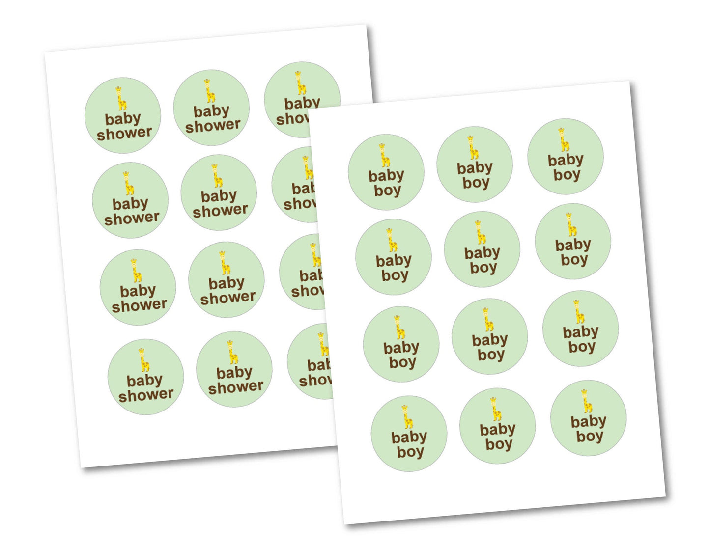 diy boys giraffe baby shower cupcake toppers printable - Celebrating Together