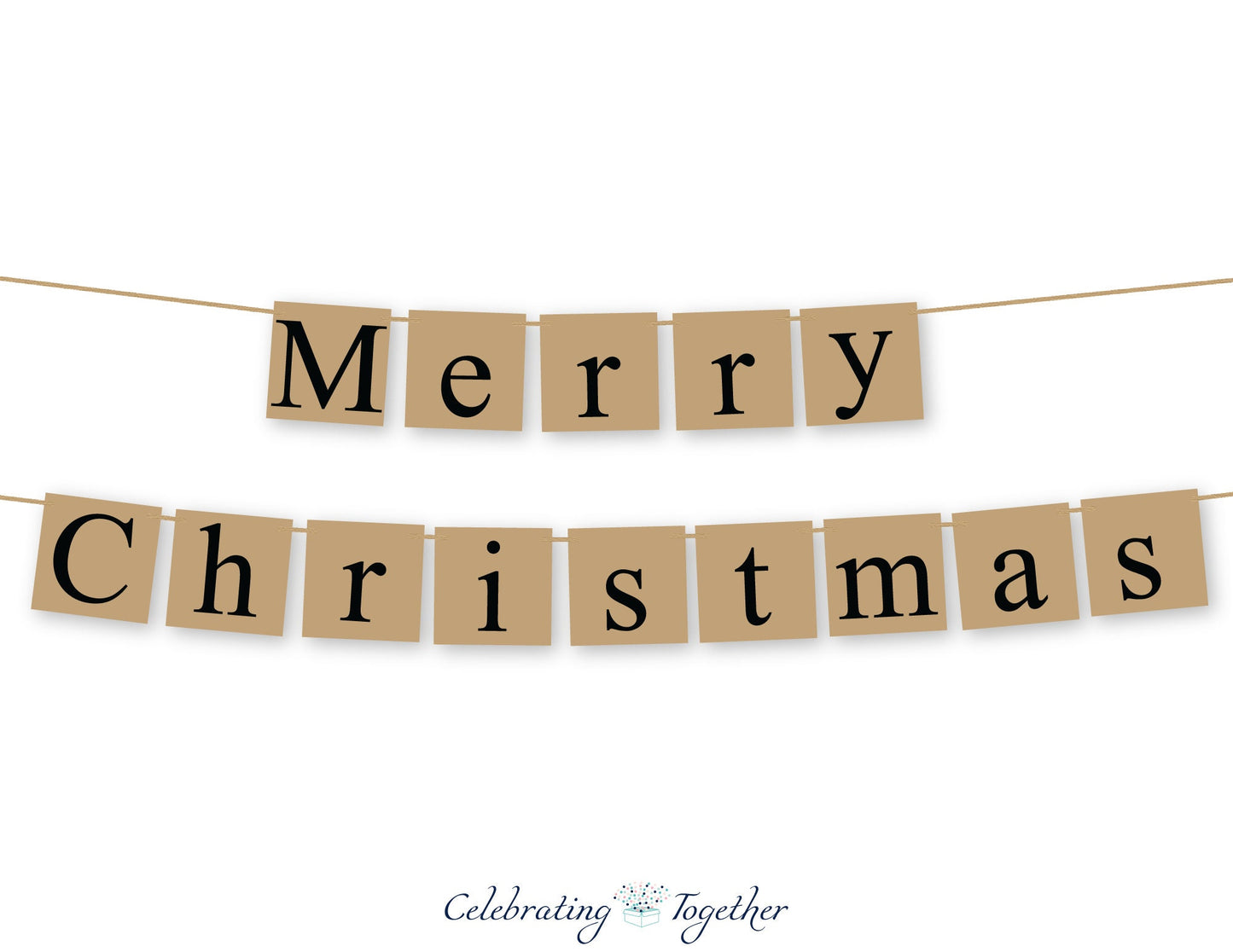 Merry Christmas Banner - Rustic