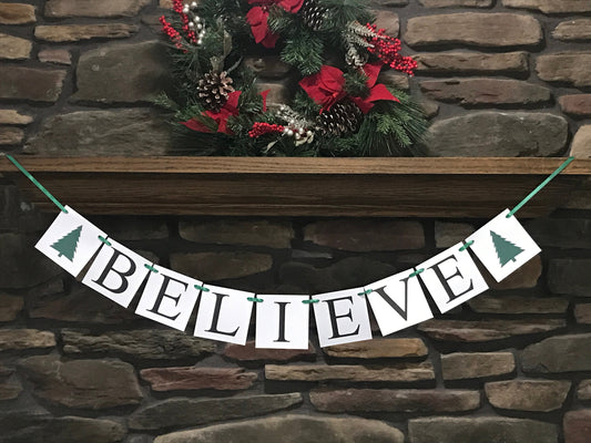 Believe Banner - Christmas Trees