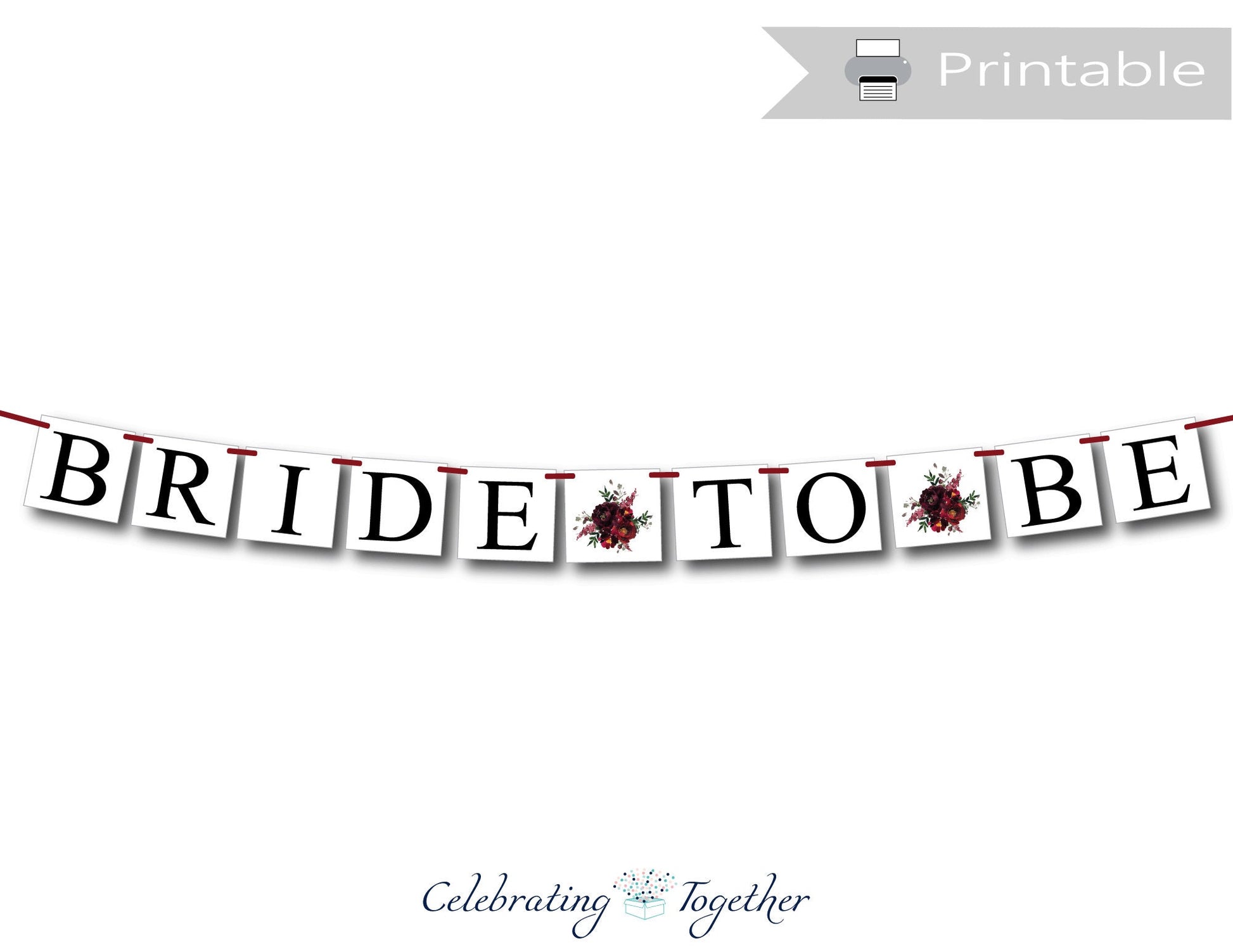 floral bride to be banner - flower bridal shower decor