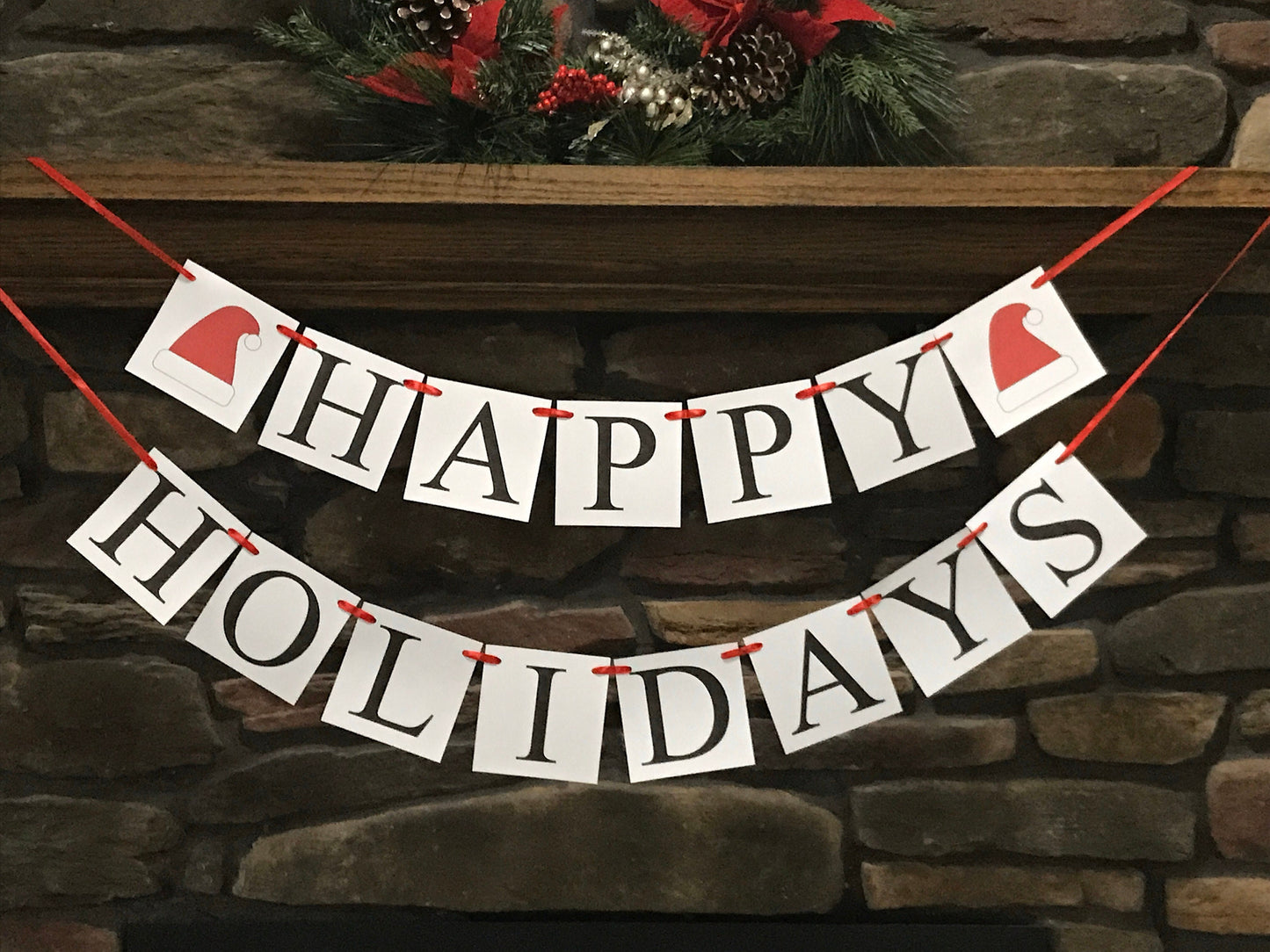 Happy Holidays Banner - Santa Hat