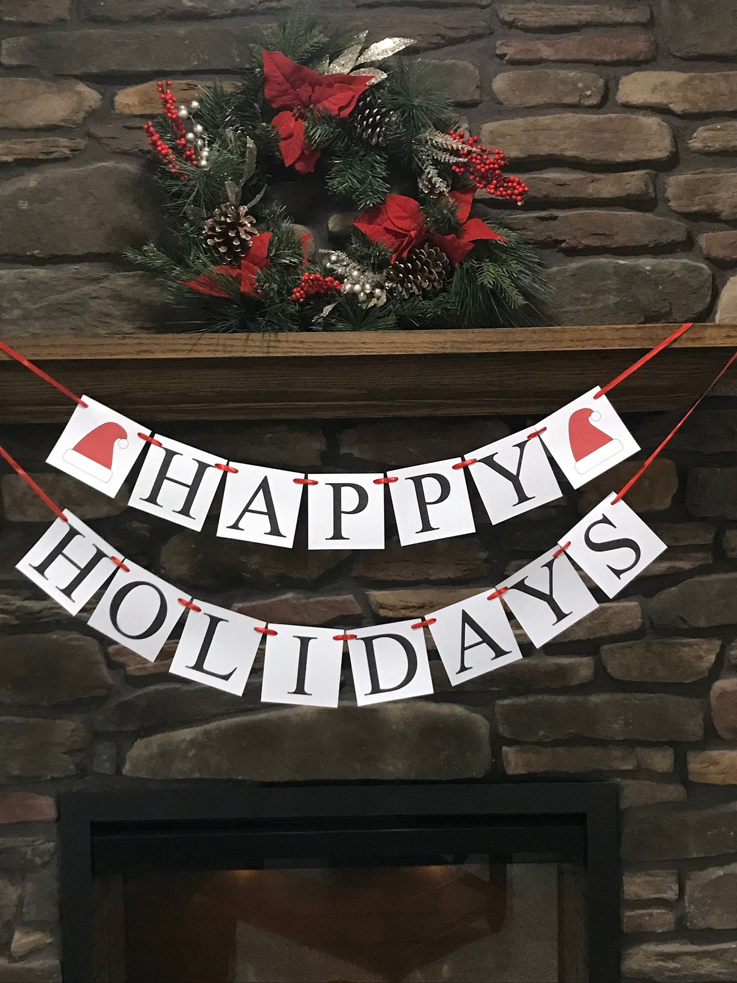 Happy Holidays Banner - Santa Hat