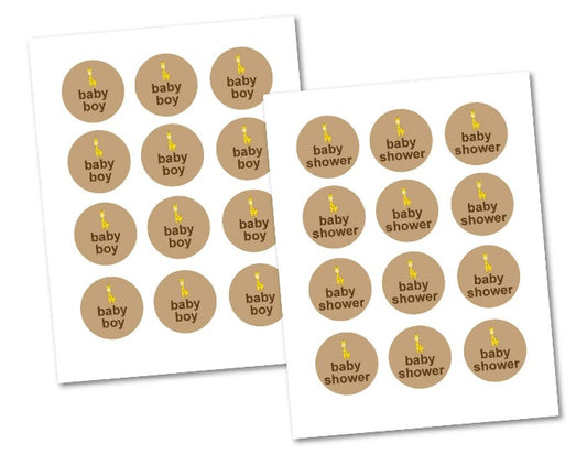 DIY giraffe baby shower cupcake toppers - Celebrating Together