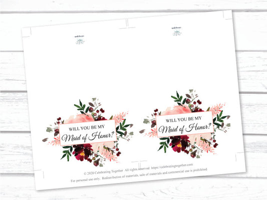 diy maid of honor proposal cards - Celebrating Together