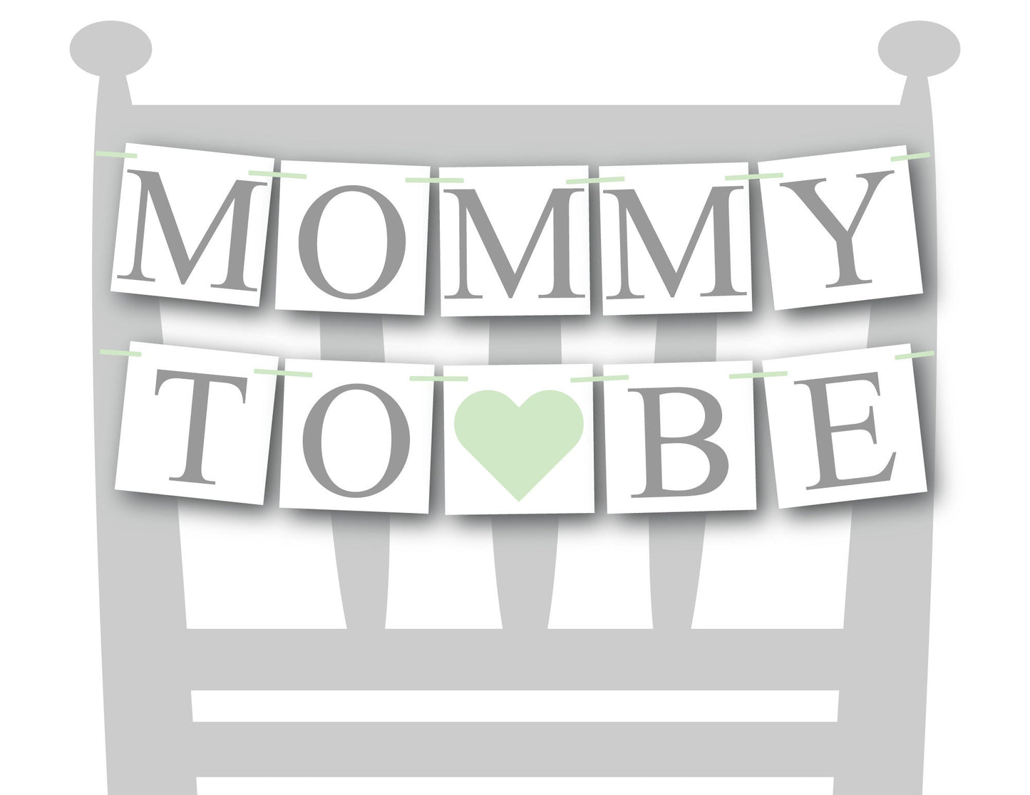Mommy To Be Chair Banner - Hearts