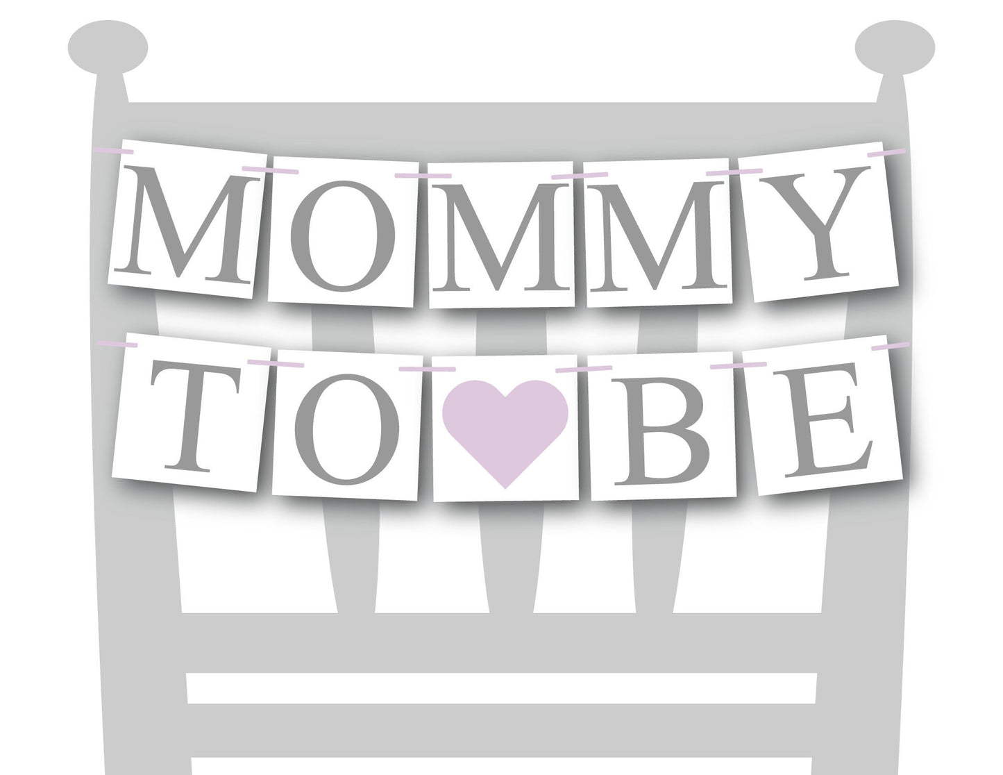 Mommy To Be Chair Banner - Hearts