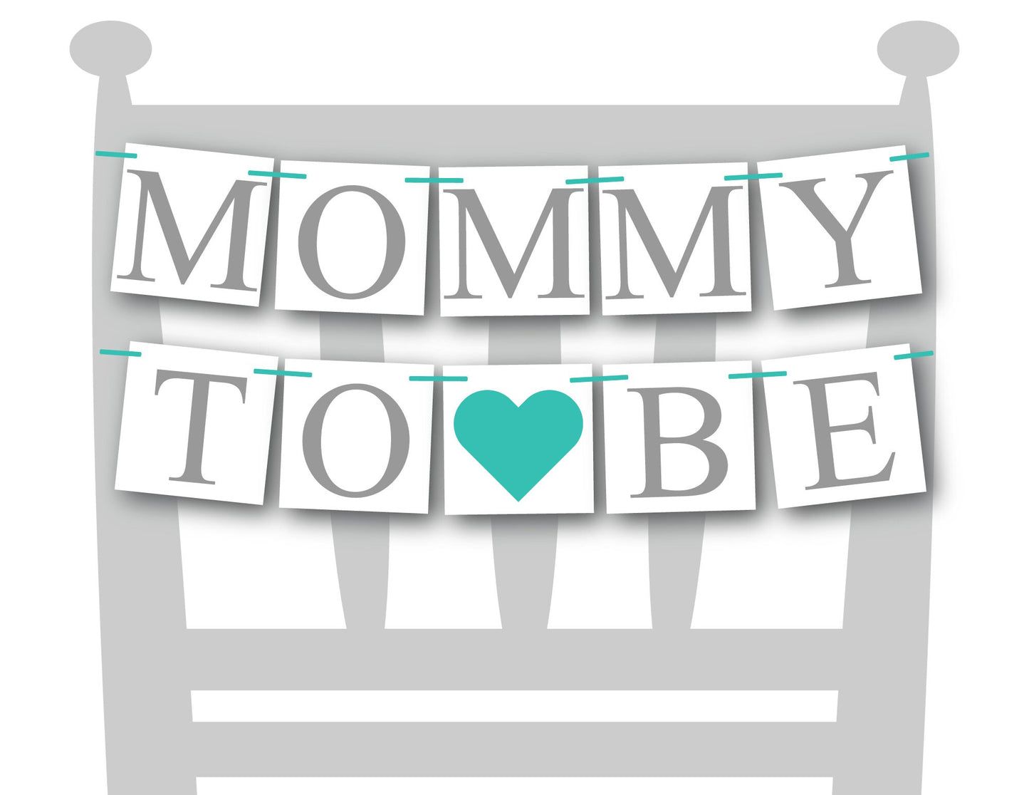 Mommy To Be Chair Banner - Hearts