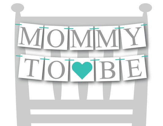 Mommy To Be Chair Banner - Hearts