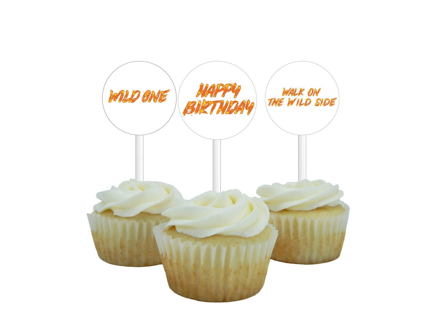 printable wild one happy birthday cupcake toppers