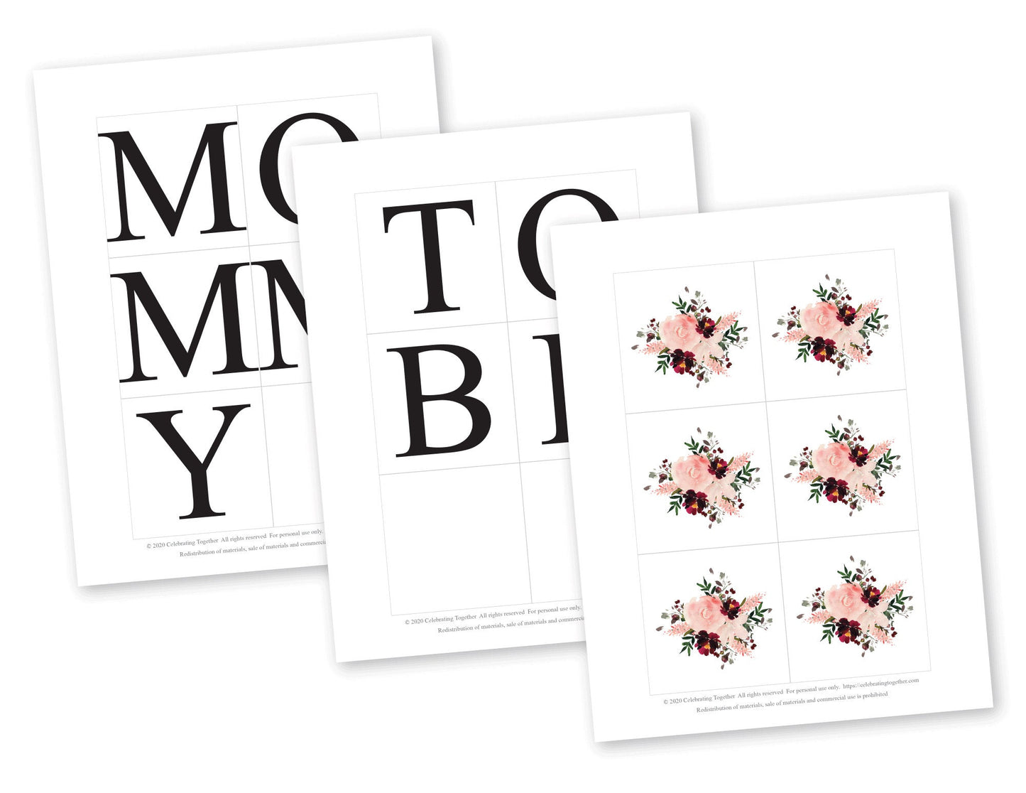 PRINTABLE Mommy To Be Chair Banner - Blush Watercolor Flower