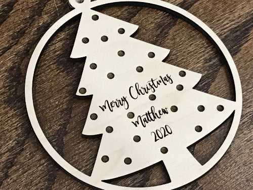 merry christmas custom name christmas ornaments - Woodbott