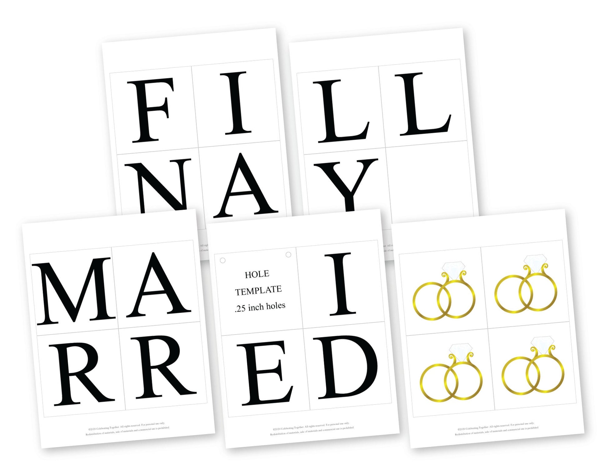 diy finally married banner printable