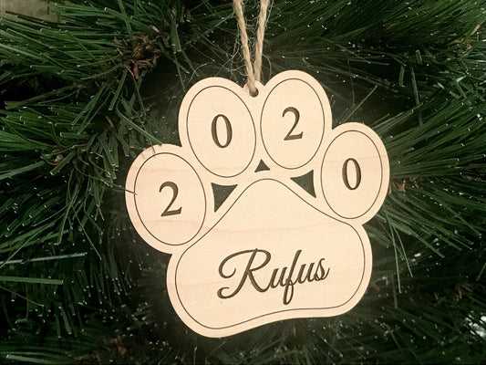 dog paw ornament