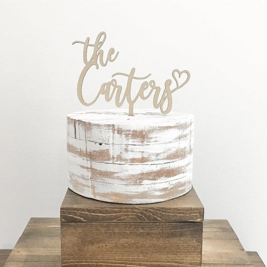custom name wedding cake topper - wood wedding decorations