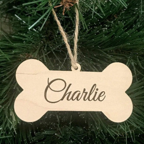 dog bone christmas ornament