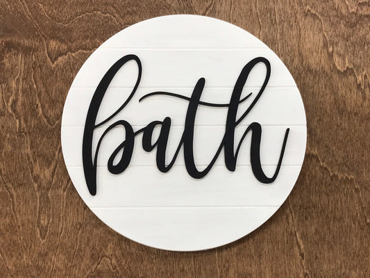 3d bath sign - farmhouse bathroom decor