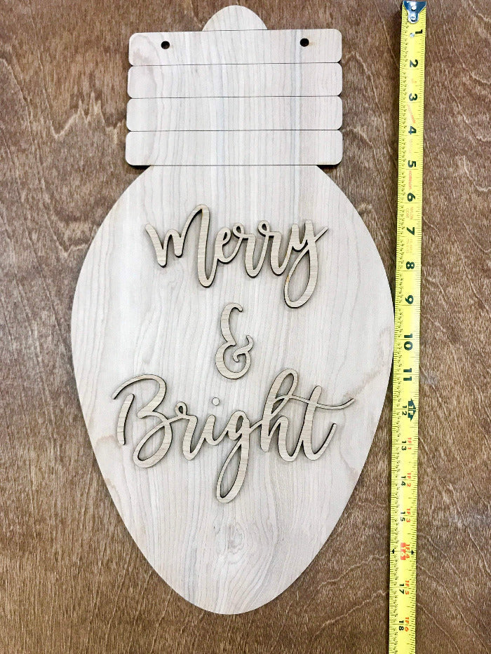 18 inch c9 christmas bulb diy sign making kit - threaded light bulb sign blank