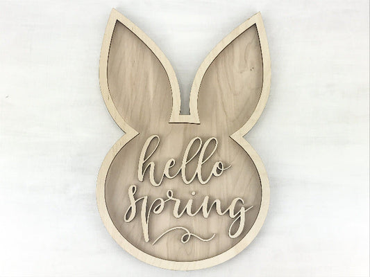 bunny face hello spring diy sign kit