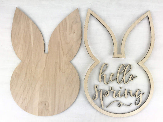 unfinished wood framed bunny ears hello spring sign making kit