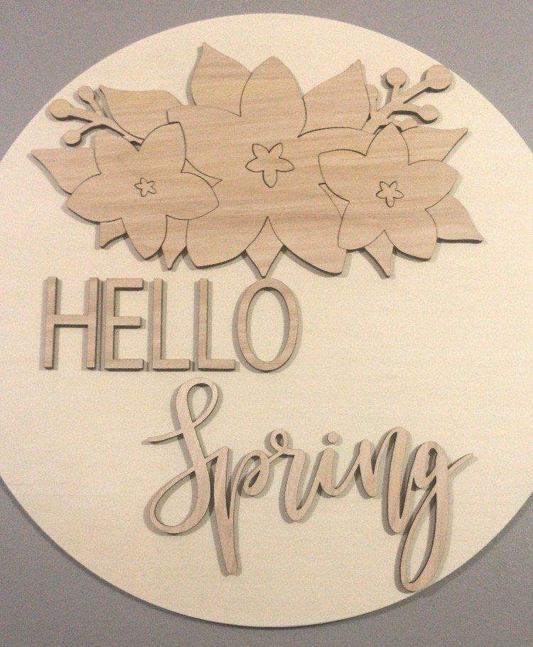 flower hello spring sign kit - paint party signs