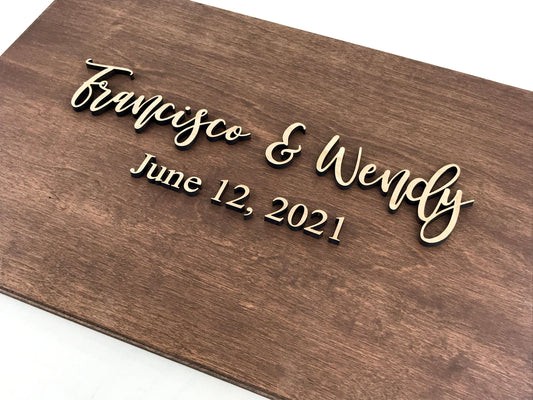 personalized wedding guest book sign - custom wedding decorations