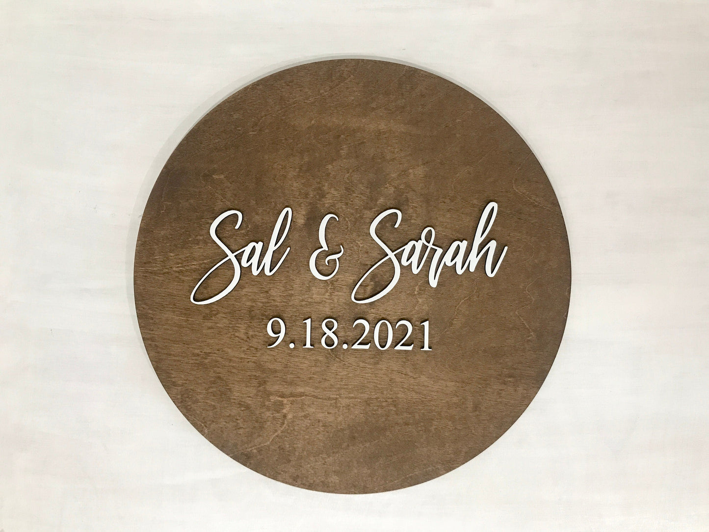 round wedding welcome sign - personalized wedding decor