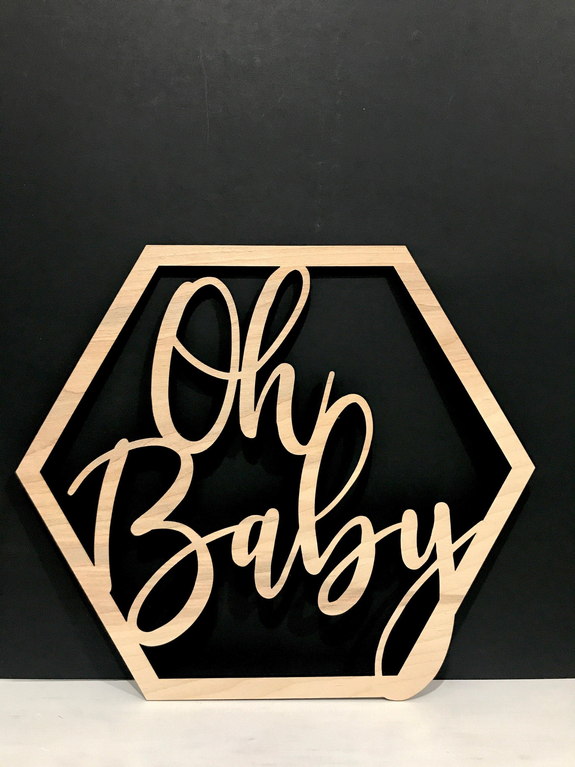 hexagon baby shower decor - Woodbott
