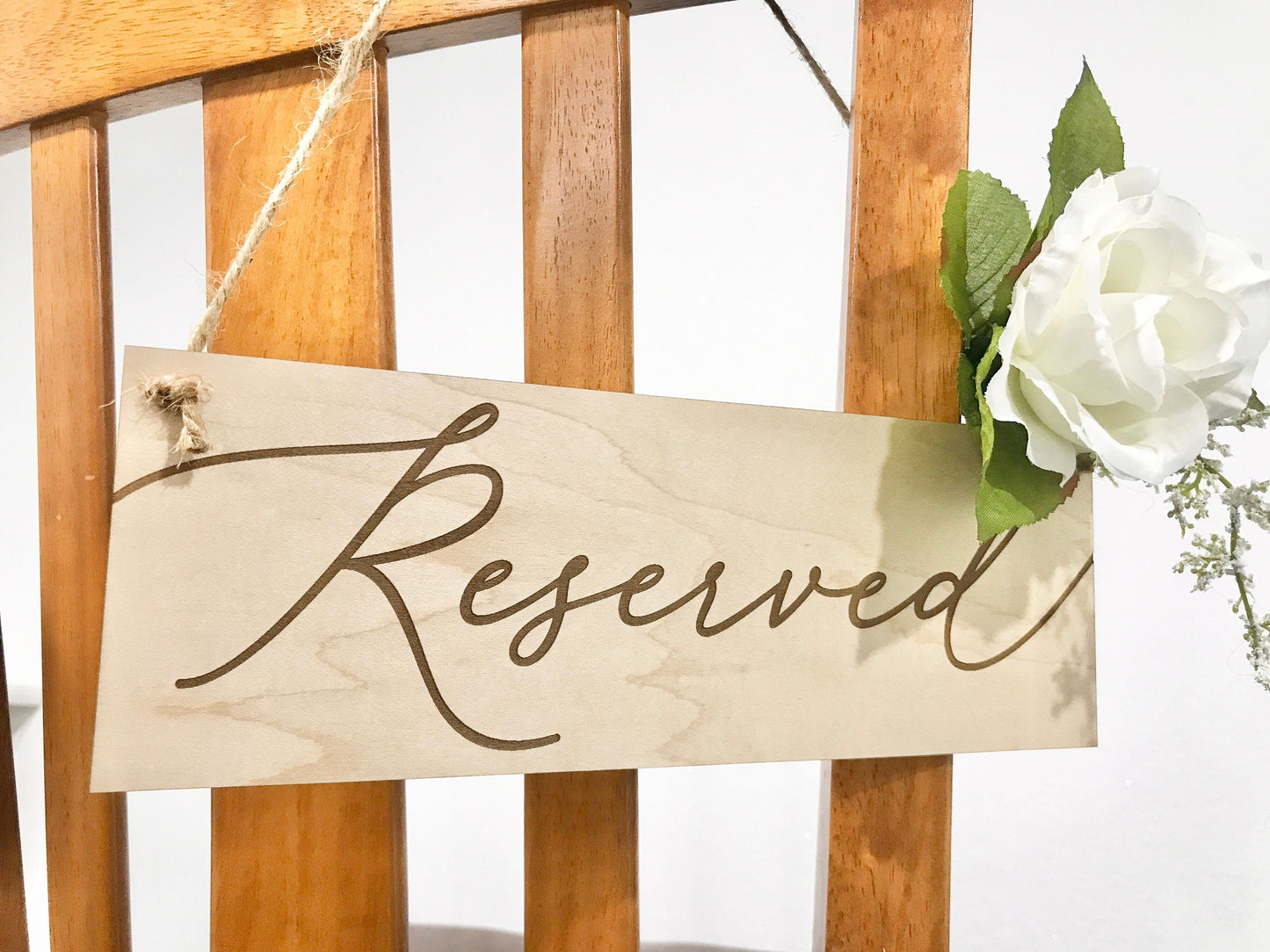 engraved reserved wedding chair sign - Celebrating Together