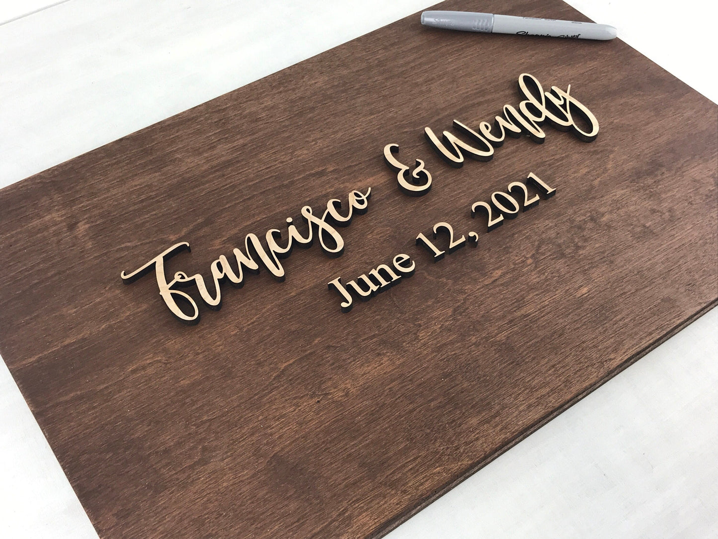 wedding guest book alternative sign - personalized wedding decor