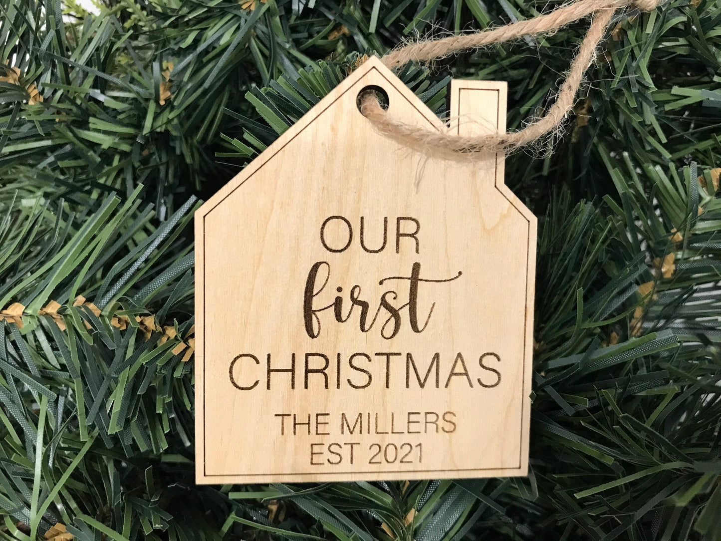 our first house ornament - christmas ornament ideas for new home buyers 
