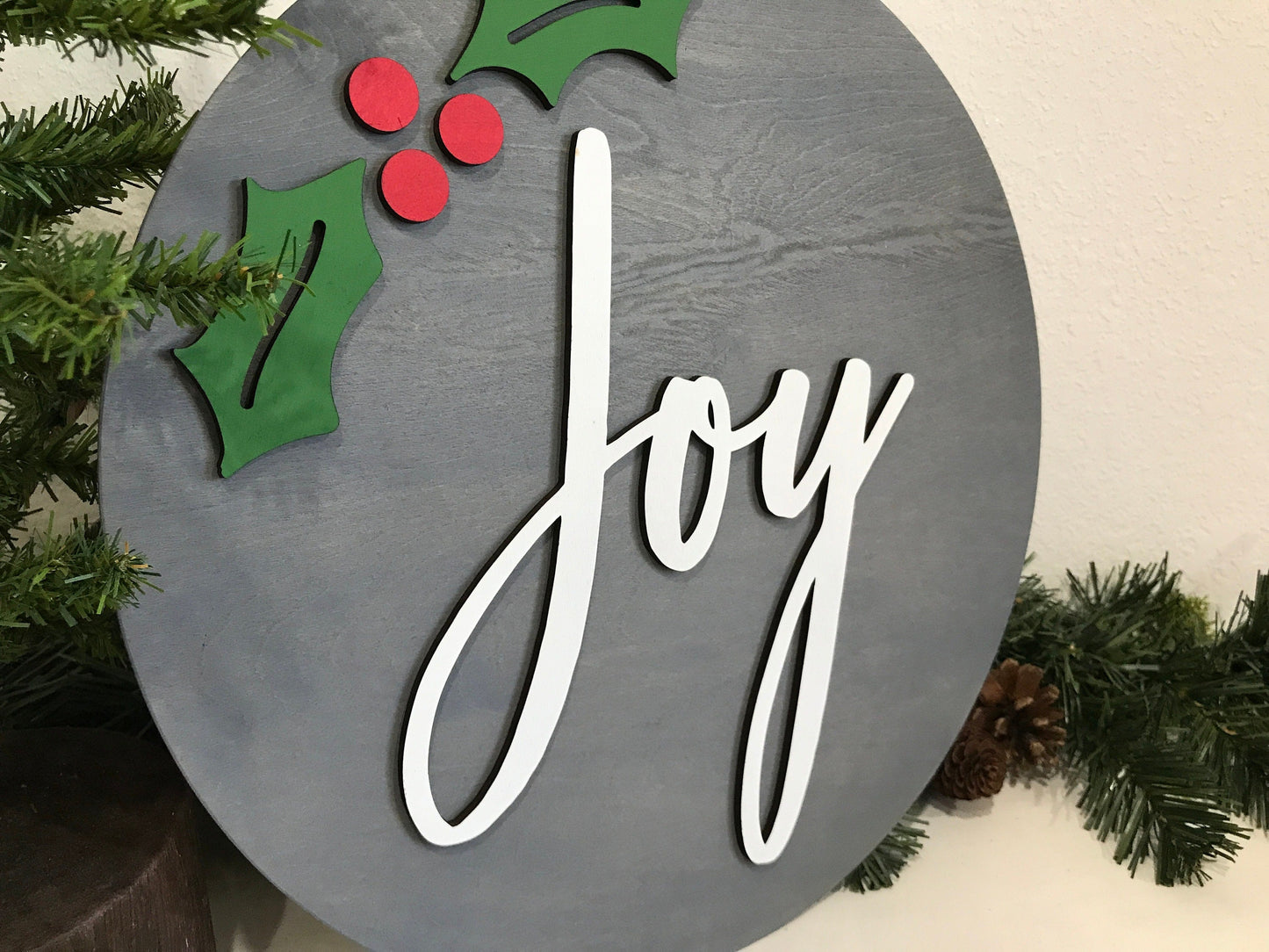 holly leaf joy sign