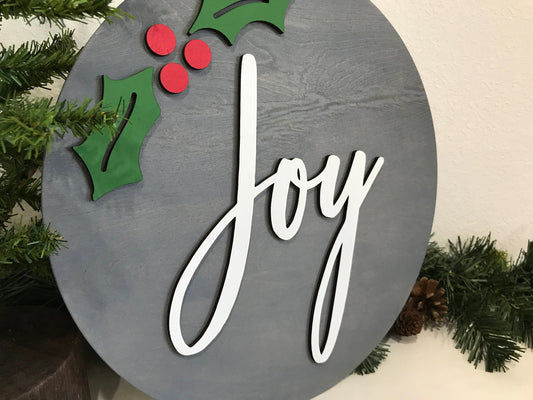 holly leaf joy sign