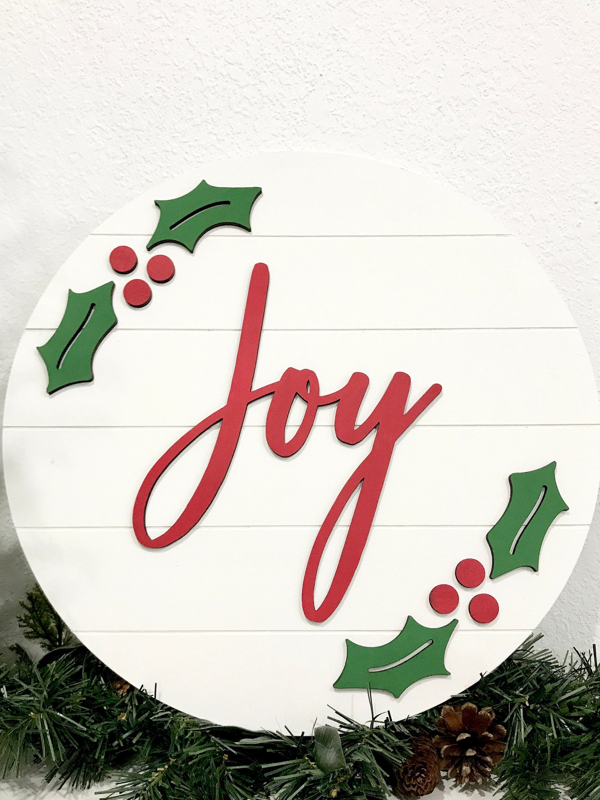holly christmas sign