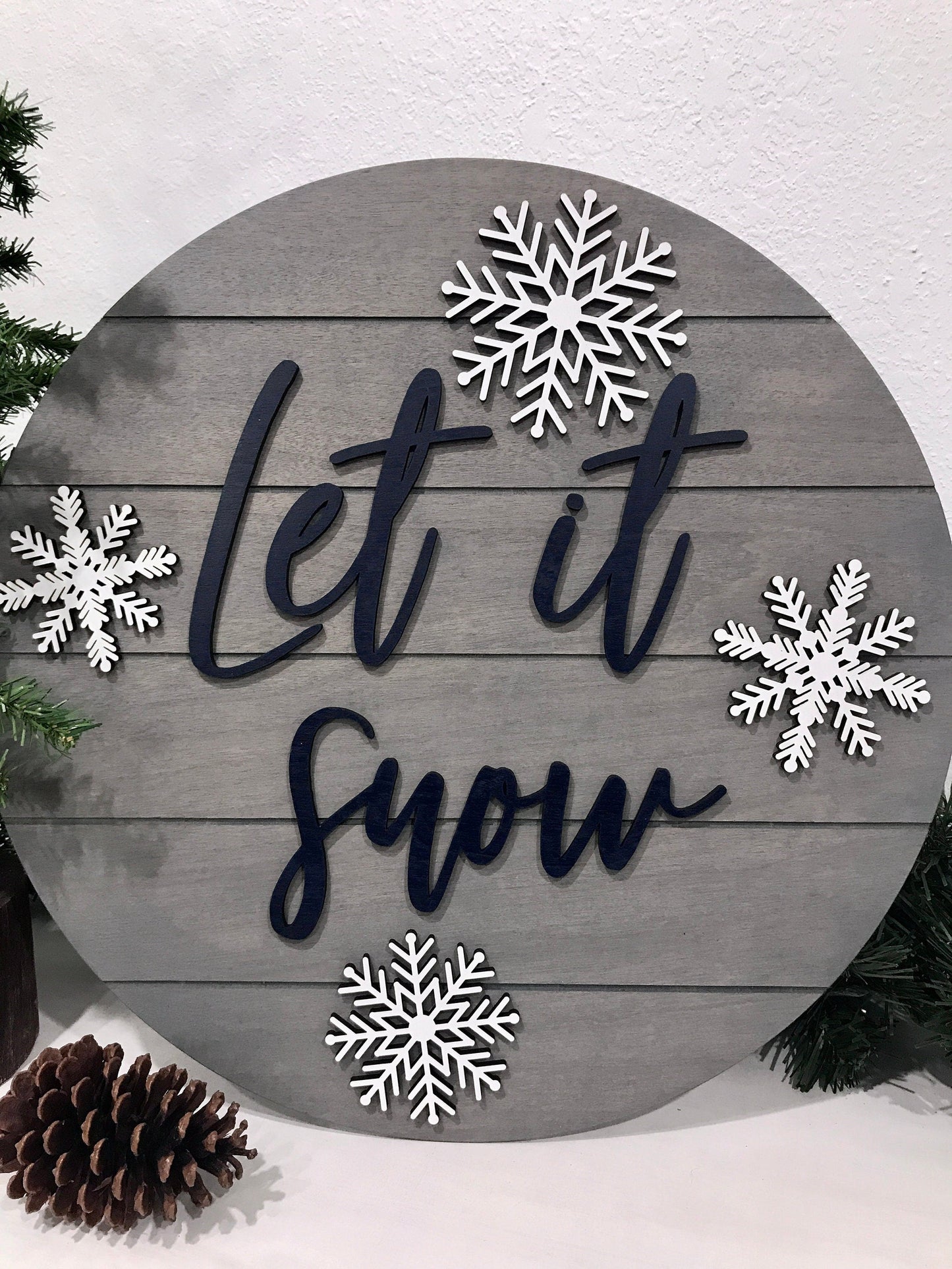 snowflake holiday sign