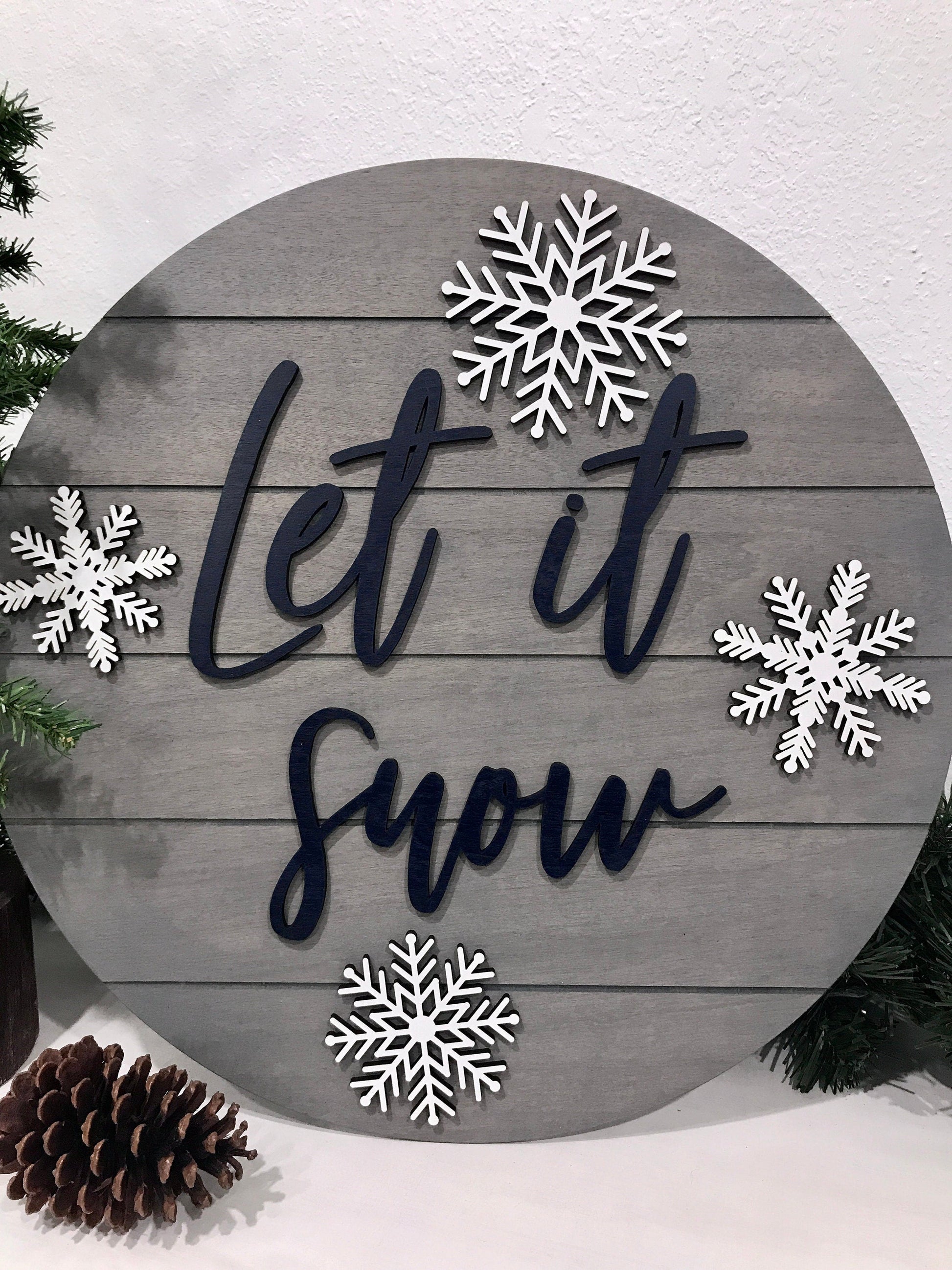 snowflake holiday sign