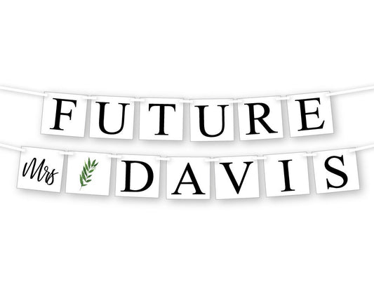 future mrs banner - personalized name bridal shower decorations