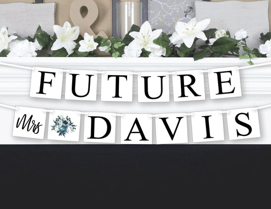 boho future mrs banner - personalized bridal shower decorations
