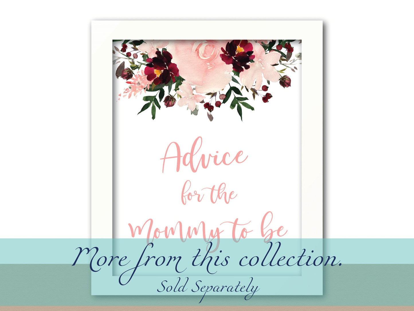 PRINTABLE Mommy To Be Chair Banner - Blush Watercolor Flower