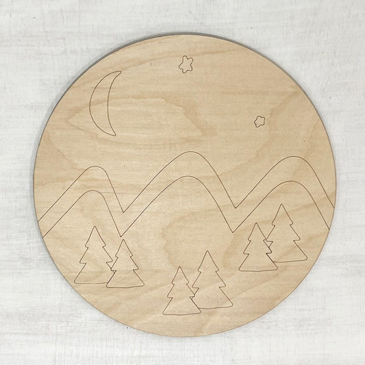 DIY Night Sky Mountain Range Sign