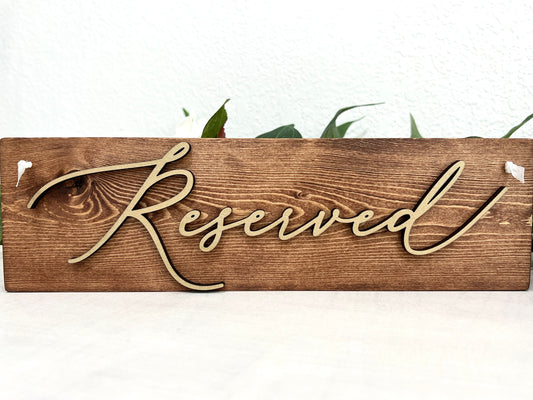 3d wedding reserved sign - Woodbott