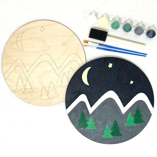 DIY Night Sky Mountain Range Sign