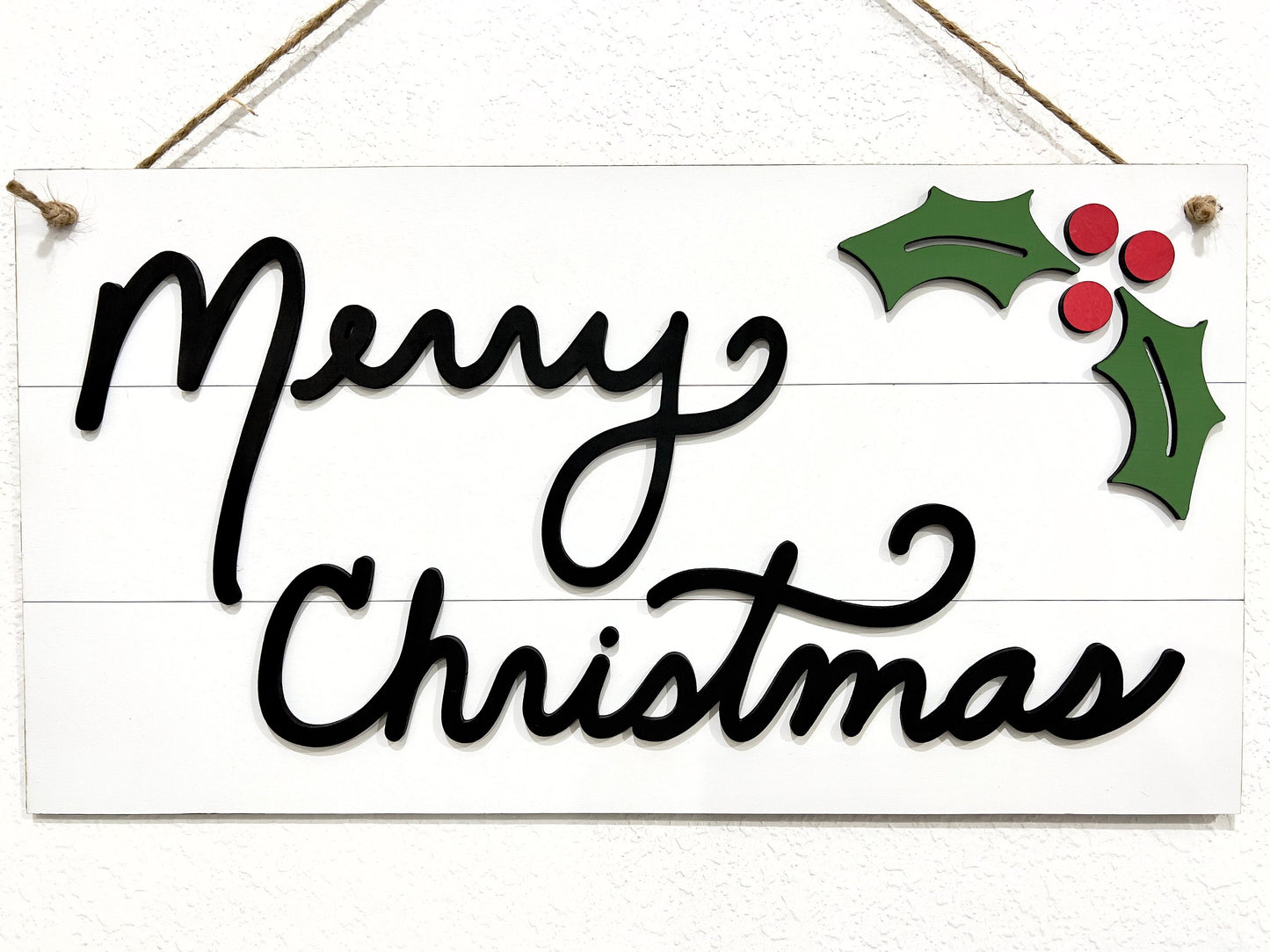Merry Christmas Sign - Holly