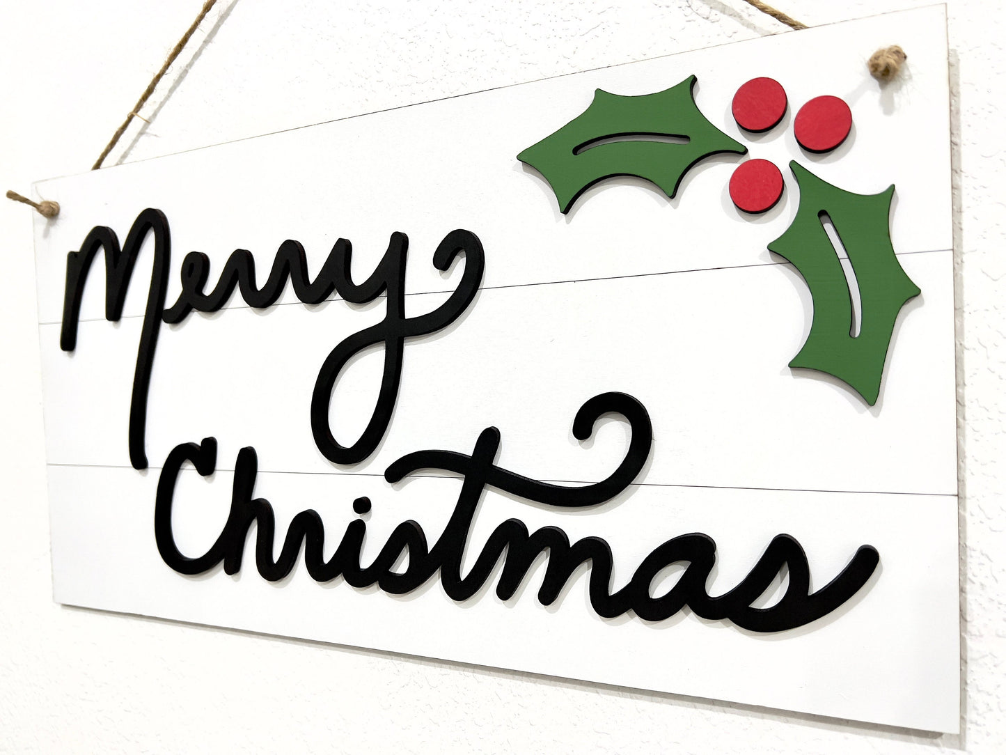 Merry Christmas Sign - Holly
