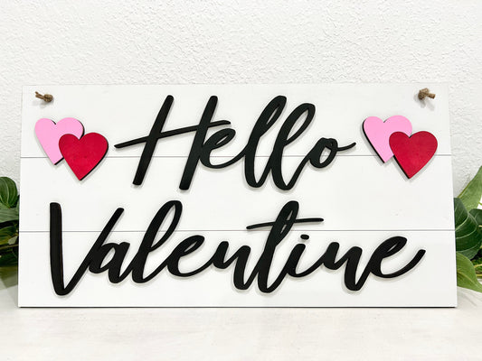 hello valentine sign - valentines day door hangerhello valentine sign - valentines day door hanger