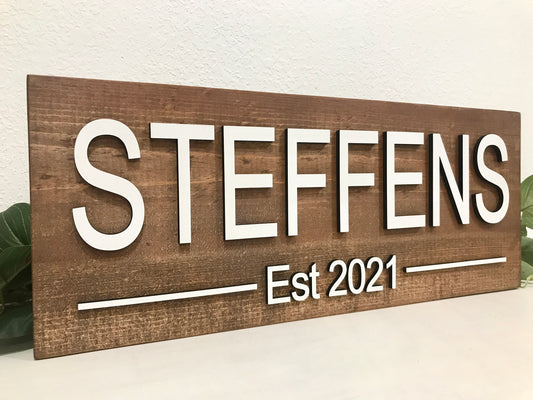 Personalized Last Name Sign With Wedding Date